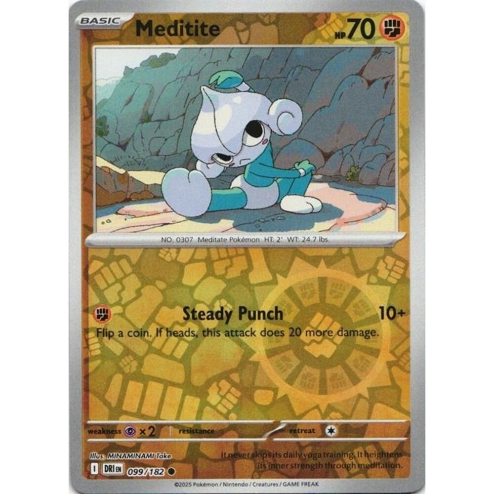 Meditite [Reverse Holo] #99 Pokemon Destined Rivals